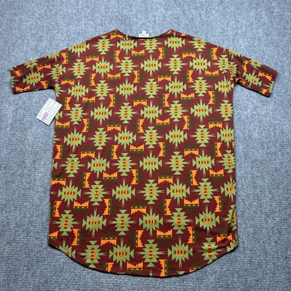 LulaRoe Irma Top Tunic Womens M Multicolor Aztec Round Neck Short Sleeve New - Picture 4 of 9